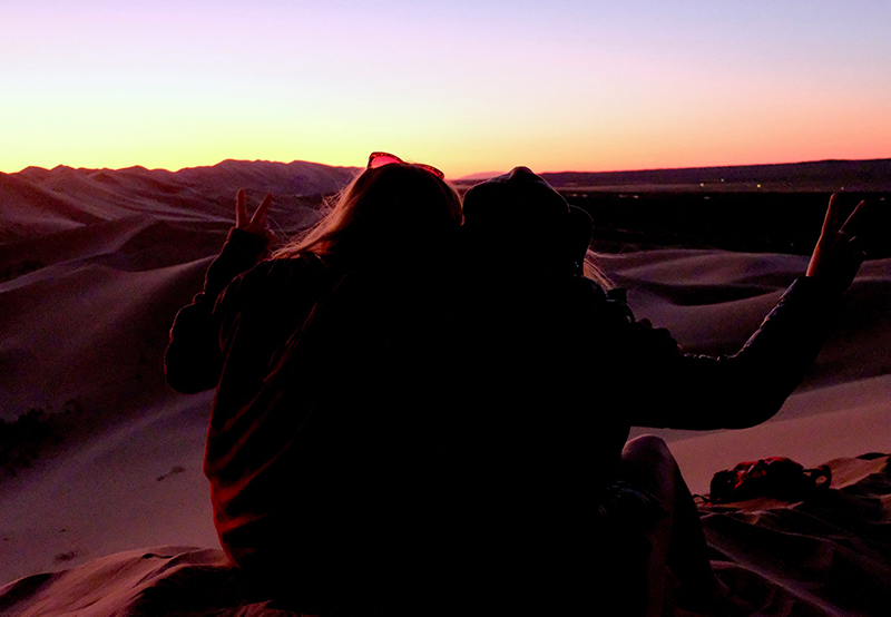 Sunset at Khongor sand dunes